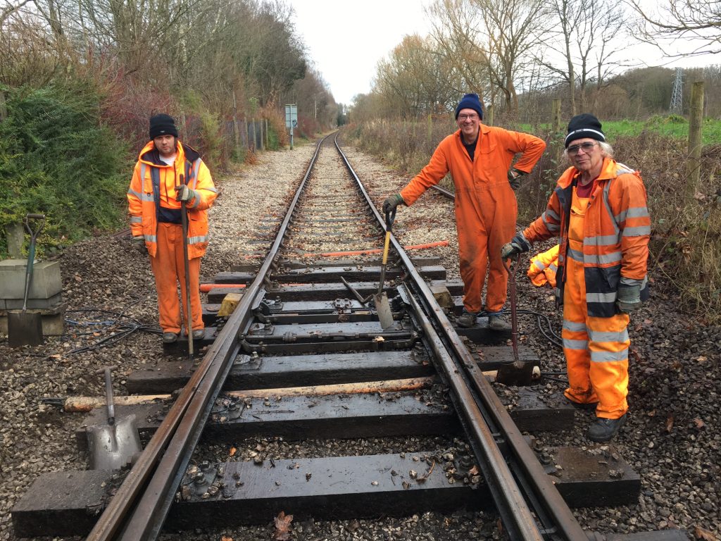 Ade, Mick and Richard Parker getting the south catch point ready for removal.