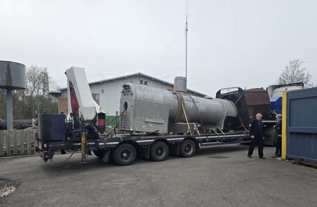 Cumbria's boiler about to depart to the Mid Hants Railway