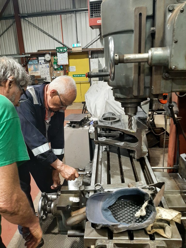 Keith and Ron setting up to machine one of 5643's crossheads